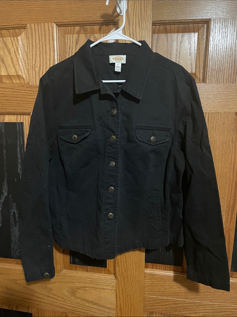 Talbots Black Button-Front Denim Jacket